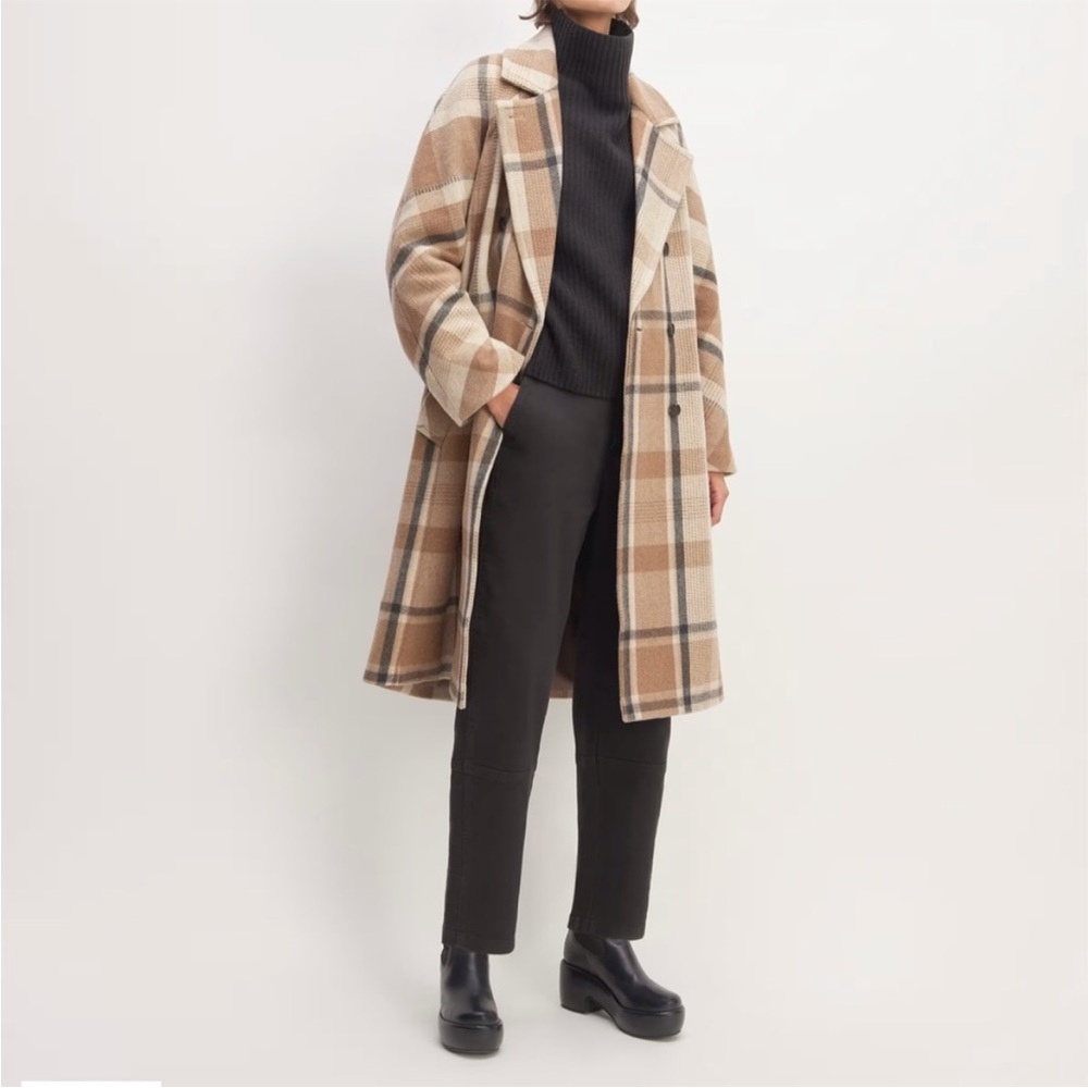 Everlane The Italian ReWool Plaid Long Peacoat